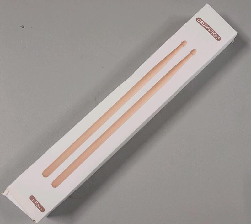 New - 6-Pairs Wooden White Lacquered Drum Sticks .