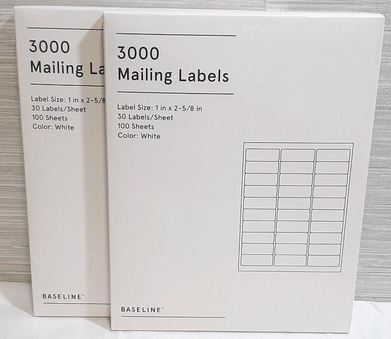 2 New Packs of 3000 Mailing Labels