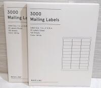 2 New Packs of 3000 Mailing Labels