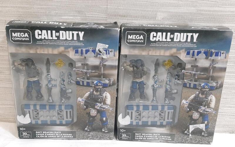 2 Mega Construx Call of Duty Navy Weapon Crate Figure Sets