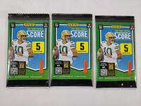 2025 Panini Score NFL Football Sealed Trading Card Wax Packs , Three (3) Sealed Packs