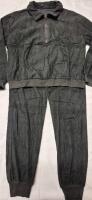 New sz Medium Women's 2 Piece Corduroy Stretch Tracksuit Set - Zip Up Top & Jogging Pants - Lounge Set (Black)