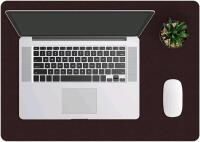 New ZBRANDS Brown Leather Smooth Desk Mat Pad Blotter Protector, Extended Non-Slip Rectangular, Laptop Keyboard Mouse Pad (24" x 17")