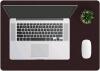 New ZBRANDS Brown Leather Smooth Desk Mat Pad Blotter Protector, Extended Non-Slip Rectangular, Laptop Keyboard Mouse Pad (24" x 17")