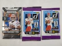 2023 Panini Prizm Draft Picks NFL Football Sealed Trading Card Wax Pack & 2025 Panini Donruss NFL Football Sealed Trading Card Wax Packs &times;2 . Three (3) Sealed Packs