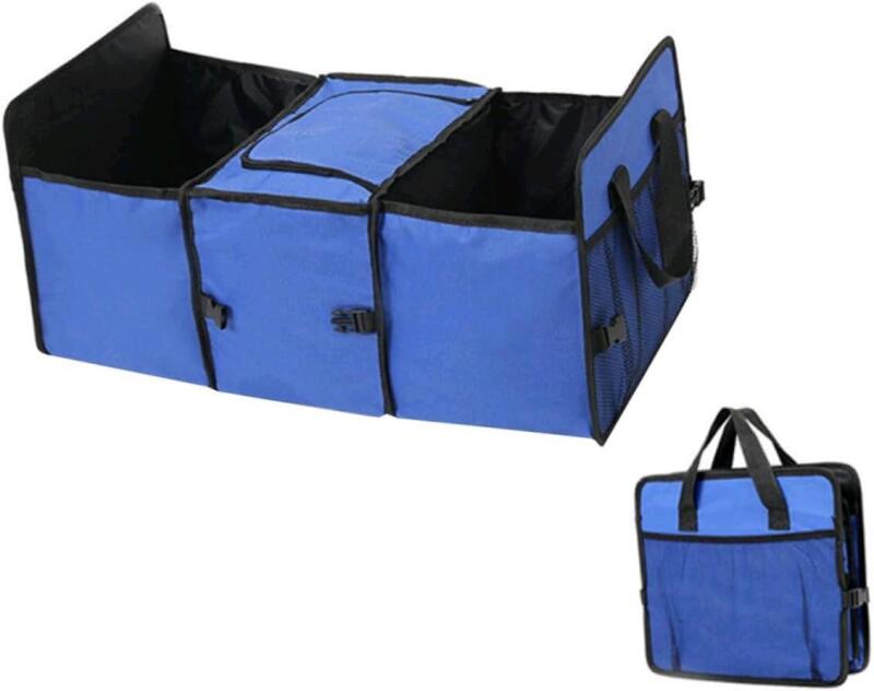 New Universal Collapsible Car Trunk Organizer With Insulated Zippered Middle Section