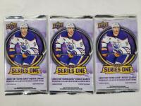 2025-26 Upper Deck Series One NHL Hockey Sealed Trading Card Wax Packs , Three (3) Sealed Packs