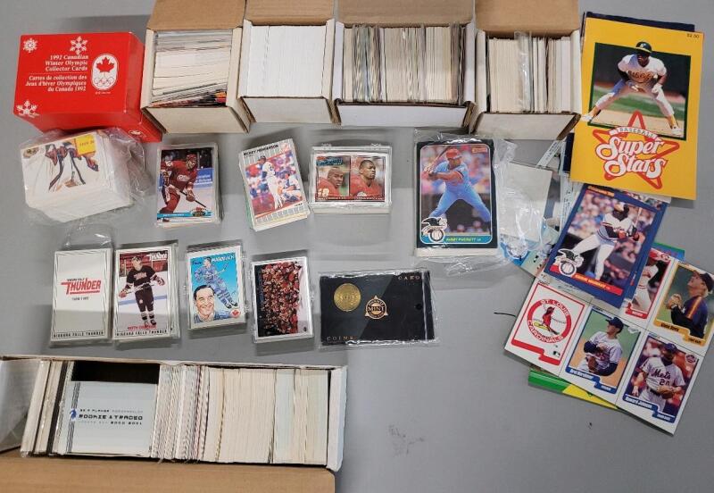 Late 80s / Early 90s NHL Hockey , MLB Baseball , NFL Football & Olympic Trading Card Singles .