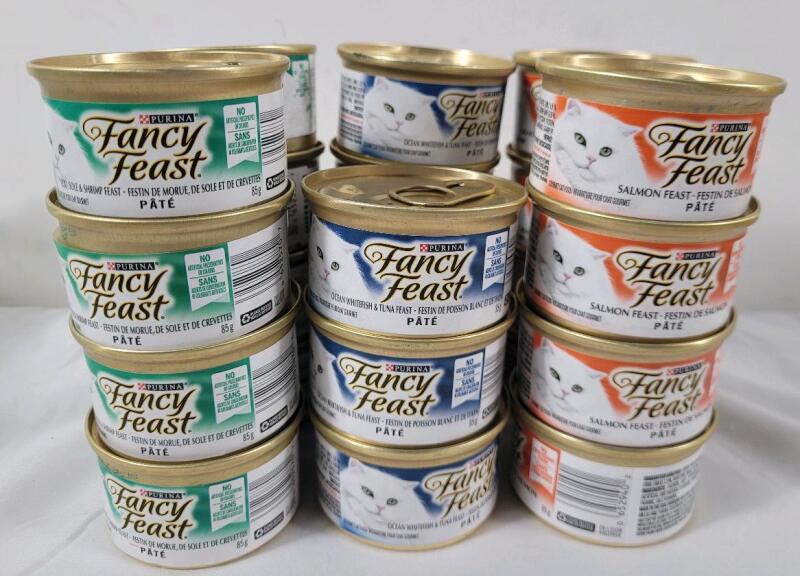 New - 23-Cans Fancy Feast Seafood P&acirc;t&eacute; Catfood . Best By : 2026 AUG .