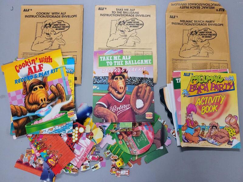 Vintage 1988 Burger King ALF Promotional Play Kits . Three (3) Kits w/Original Envelopes . Cannot Confirm if Complete or Not