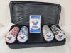 Valvoline Poker Chips & Playing Cards Set . Chips and Cards Sealed . Zipper on case broken