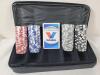 Valvoline Poker Chips & Playing Cards Set . Chips and Cards Sealed . Zipper on case broken - 2