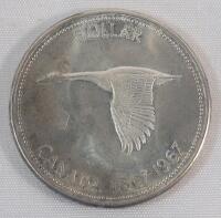 1967 (1867-) Canadian Silver One Dollar Coin .