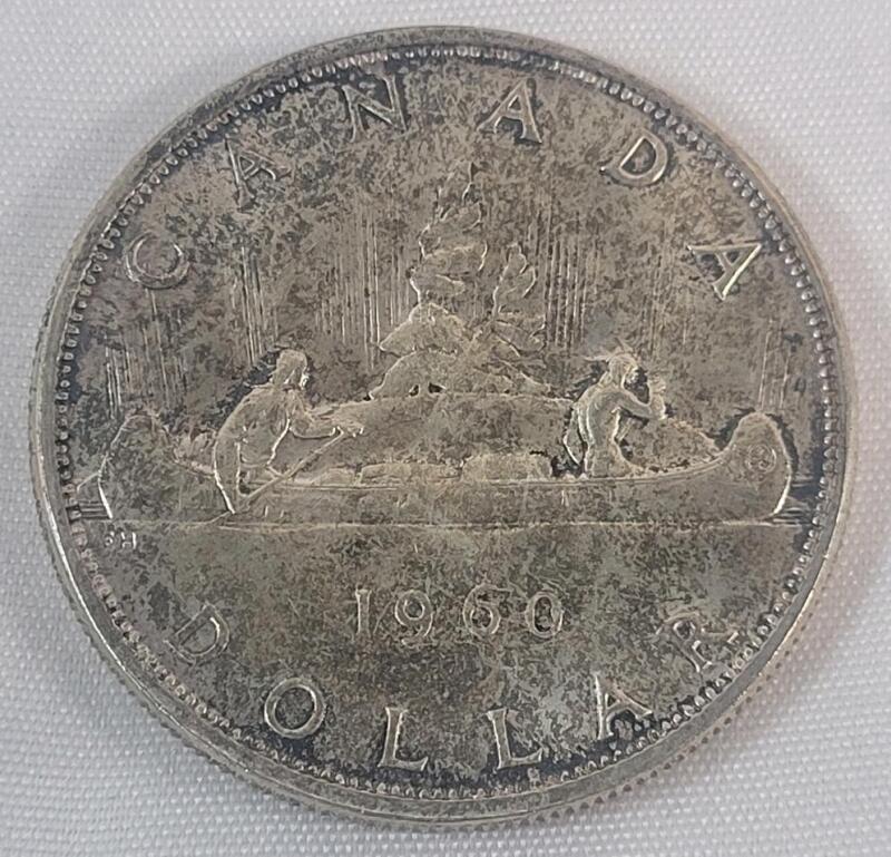 1960 Canadian Silver One Dollar Coin .