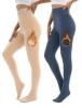 2 New Women's O/S (SM) Navy & Beige Darkterror 2-Pack Fleece Lined Leggings for Women Thermal Tummy Control High Waist Winter Warm Workout Tights