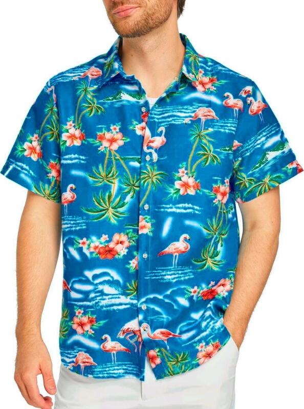 New Size MED Men's SSLR Hawaiian Shirt Button-Up