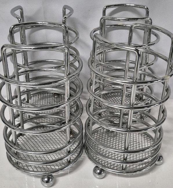4 Kitchen Metal Utensil Holders 8" Tall