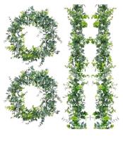 FZENeast Eucalyptus Garlands,&ensp;4 Packs 5.7FT Long