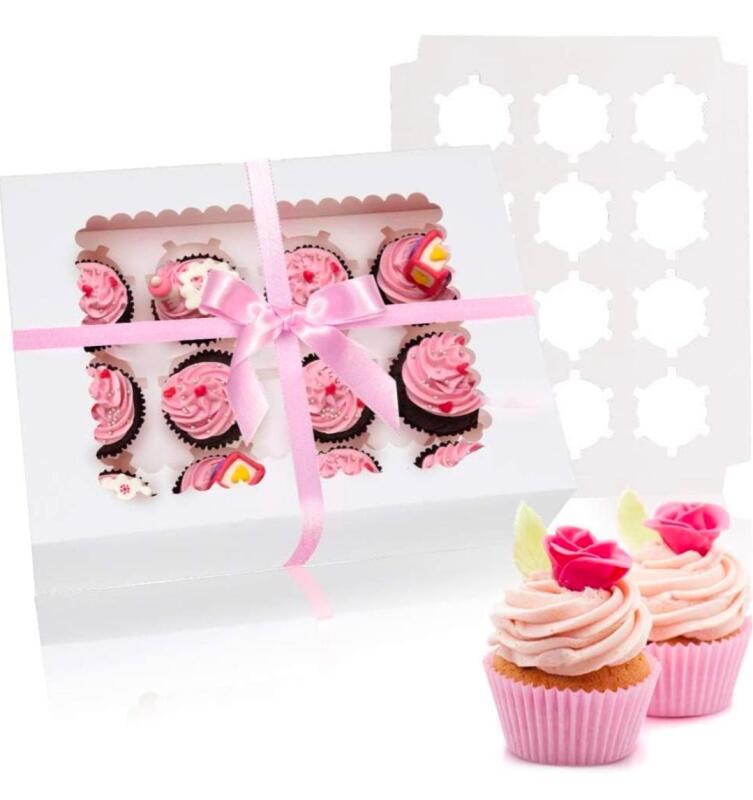 15 New: Cupcake Boxes - Each Box Holds 12 Cupcakes - With Window and Insert - Also Works With Muffins and Pastries