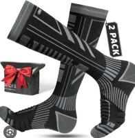 2 New Pairs sz Medium (6.5-8.5) Sanyiyiba Merino Wool Men's Snow Sports Socks