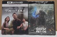 2 New Blu-ray & Ultra Hd Twisters Tornado & Godzilla Minus One