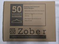 New: 50 Velvet Hangers - Light Blue - Zober - Notched Shoulders, Ultra Slim, 360 Swivel Hook