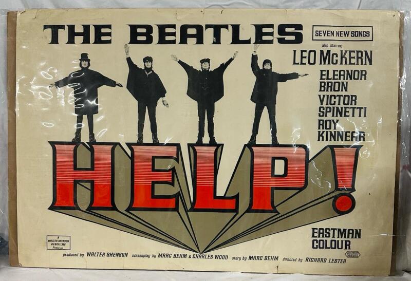 Vintage The Beatles &ldquo;HELP!&rdquo; Poster; 39.5&rdquo; x 27.5&rdquo;, Boarded