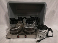 4 Bloomfield Glass Coffee Crafes/Pots + Coffee Warmer/burner - Working