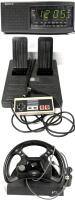 Vintage SONY Dream Machine AM/FM Alarm Clock Radio ICF-C740, Tested + MADCATZ Driving Pedal + PS1(?) Wheel & Unbranded NES-Style Controller With USB Plug