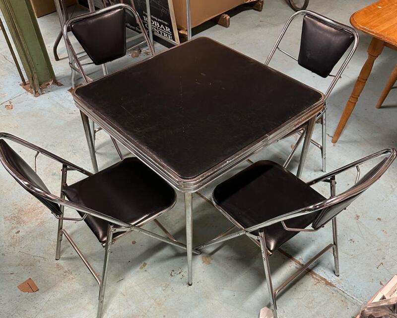 Card Table Set, Includes Folding Table and 4 Folding Chairs