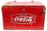 Vintage Super Heavy COCA-COLA Crate Cooler With Bottle Opener, Missing Top Lock, 23.4" &times; 16" &times; 14.5"