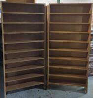 2 Ten Tiered Wooden Shelves 30x66.5"