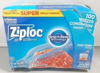 New 100pc Pack of Ziploc Seal Top Bags