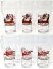 6 Matching Vintage 1997 Holiday Santa COCA-COLA Glasses, 6.25" Tall, No Chips or Cracks