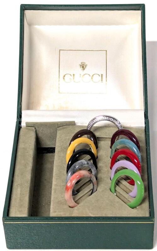 Vintage GUCCI 11/12 Interchangeable Watch Bezels in Original (Broken) Box (Does Not Include Watch)