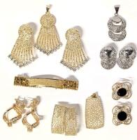 5 Pairs Vintage Earrings With 3 Matching Pendants + 7.5" Long Bracelet Signed JH
