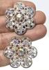 4 Pairs Vintage AB Aurora Borealis Rhinestone Pierced Earrings + Pendant / Scarf Loop - 5