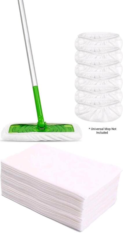 New KMAKII 80-Pack Handi Wipe Reusable Cloths 11.8" &times; 21" inches + 6-Pack Reusable Microfiber Mop Pads, Washable Wet and Dry Cleaning Cloths for Hardwood and Surface Floors, Universal Mop Compatibility