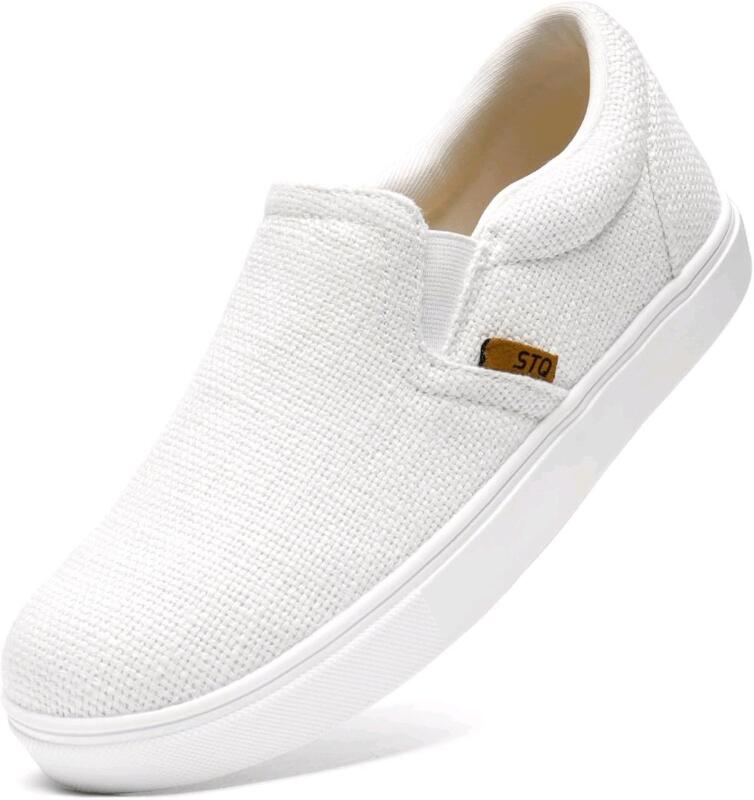 New Women's Sz. 9 STQ Slip-On Canvas Shoes , Vanille White .