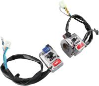 New 12V DC Motorcycle Control Switch (Left & Right), 1 Pair Universal 7/8inch Motorcycle Handlebar Horn Turn Light Start Control Switch Plastic + Aluminum Black, White (Optional)(White)