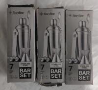 3 New: Finedine 7 Piece Bar Sets - Boxes Show Some Damage - See Photos