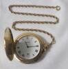 Vintage BULOVA Pocketwatch with Chain . Engraved on Front and Back . Tested Working