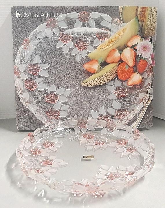 New Home Beautiful Glass Floral Service Plate | 12&frac12;"