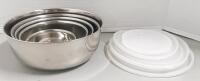 5 Stainless Steel Bowls w/ Lids