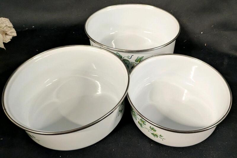 3 Stackable Lingoware Enamelware