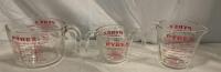 3 new Pyrex measurement cups