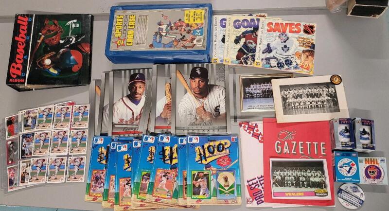 MLB Baseball & NHL Hockey Sports Memorabilia . Trading Cards , Magazines , Pins , Playing Cards plus more