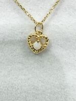 Gold Plated Sterling Silver Natural Opal Heart Shape Pendant with Gold Plated Sterling Silver Chain, Retail $400.00. Opal is the birthstone for October.