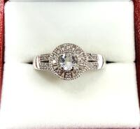 Sterling Silver Natural White Quartz (0.23ct) with CZ Ring, Size 8.25 , W/A $450.00.