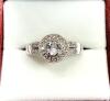 Sterling Silver Natural White Quartz (0.23ct) with CZ Ring, Size 8.25 , W/A $450.00.